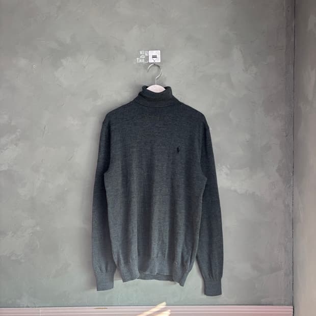폴로 랄프로렌 메리노울 터틀넥 니트 그레이