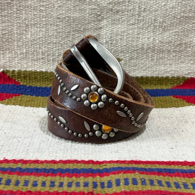 빅사이즈) 맨치니 이태리 웨스턴 스터드 벨트