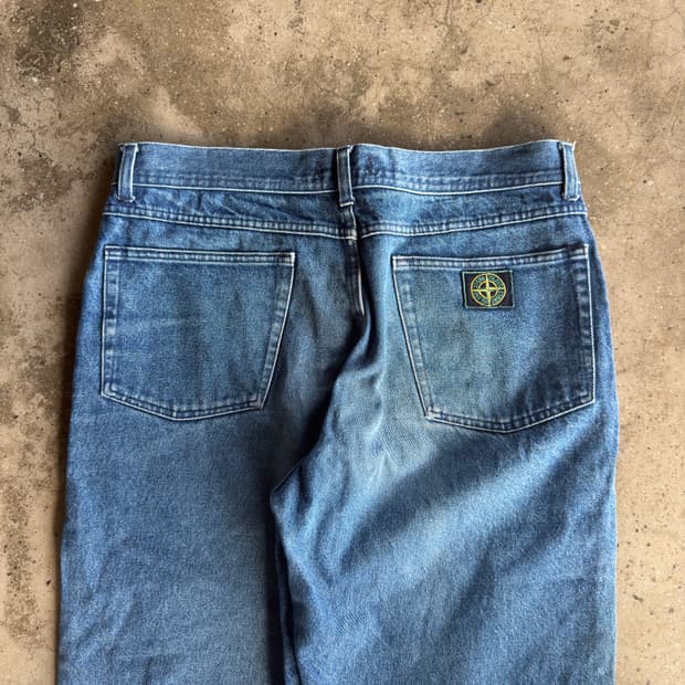 90s 스톤 아일랜드 데님 green edge