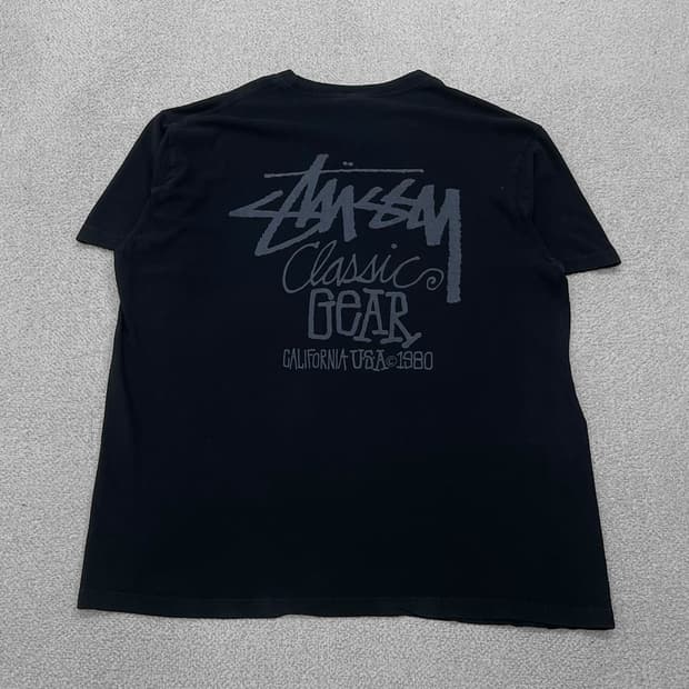 스투시 Stussy 피그먼트다이드 클래식 기어 반팔티 블랙