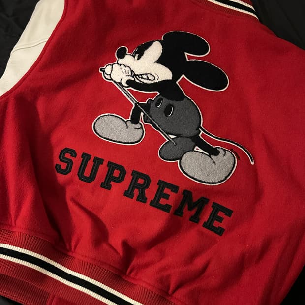 슈프림 x 넘버나인 바시티 자켓 레드