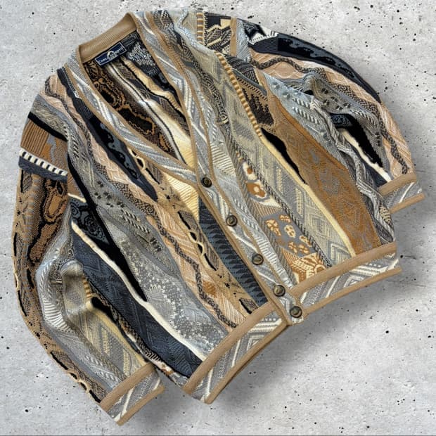 [S] CARLO ALBERTO 쿠지맛 골드 패턴 가디건 D871