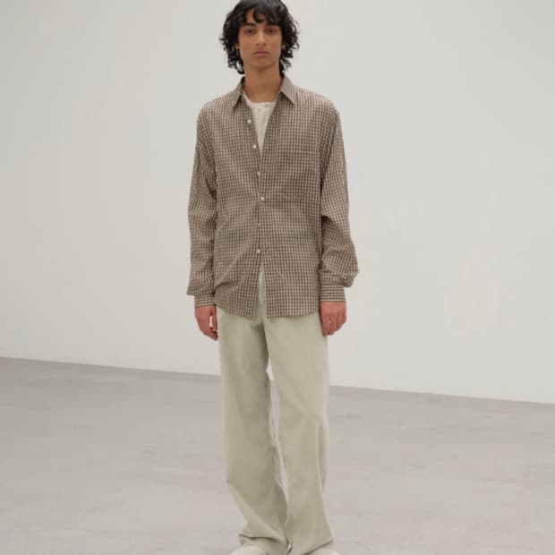 오라리 슈퍼 라이트 체크셔츠 3 브라운