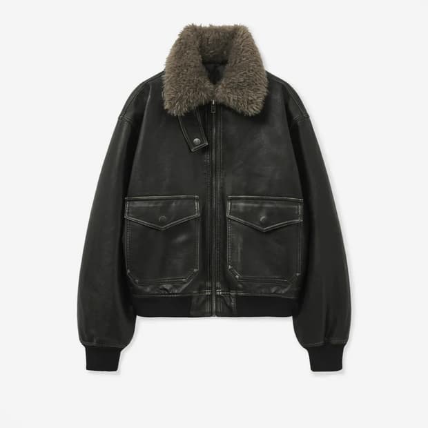 (구해요)포르테나 퍼 레더 자켓 브라운