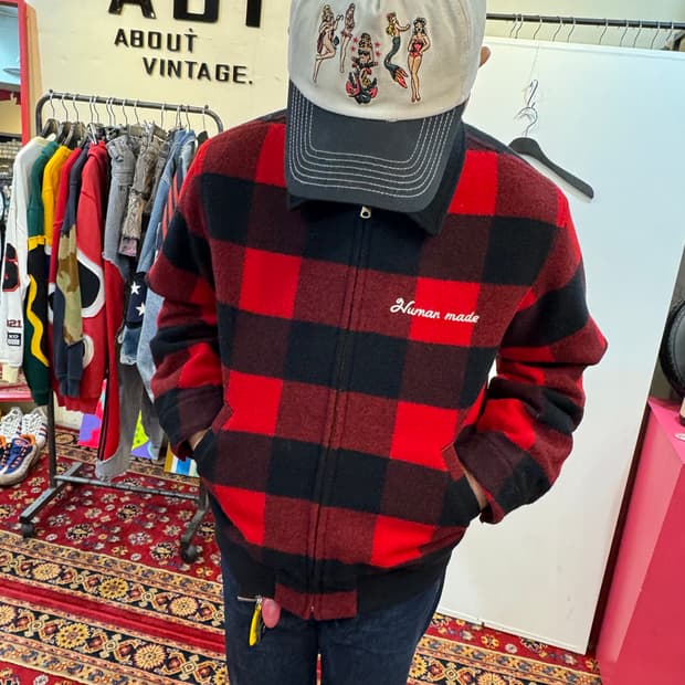 휴먼메이드 집업 럼버 자켓 레드 XL