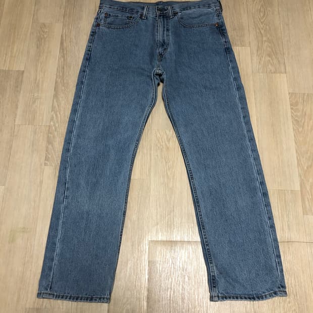 (34) 리바이스 Levi's 505 레귤러핏 연청 워시드 데님