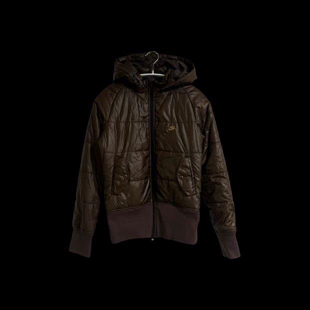 나이키 Y2K 브라운 후드 패딩 보머 재킷