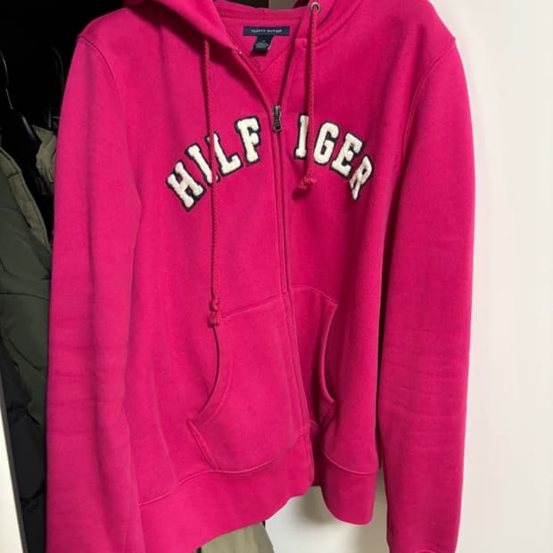 타미힐피거 핑크 후드집업 M