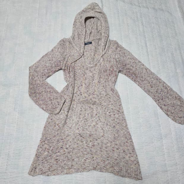 보헤미안 모리걸 후드롱니트슬리브