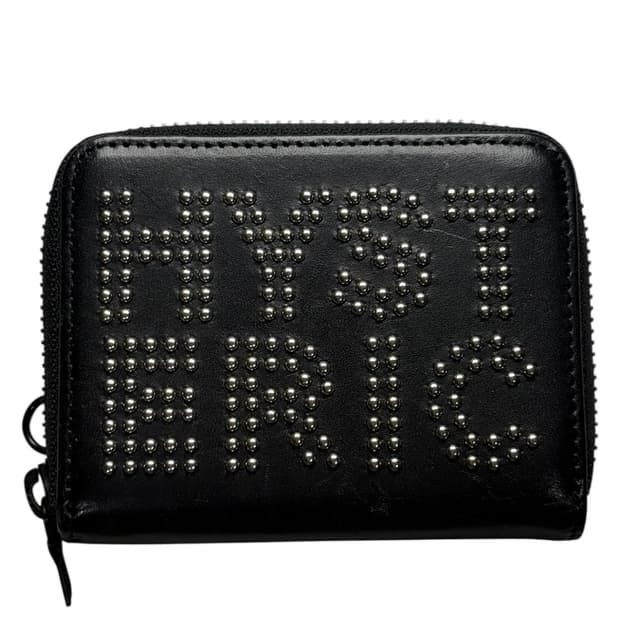 히스테릭 글래머 스터드 폭탄 로고 가죽 지갑