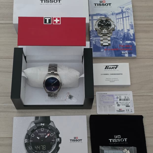 티쏘 (TISSOT) PR100 청판 쿼츠시계 (풀박스 새제품급)