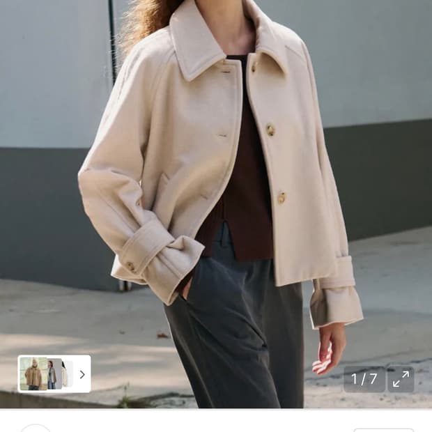 (S) 드로우핏 우먼 소프트 울 캐시미어 레글런 숏 코트 [CREAM]