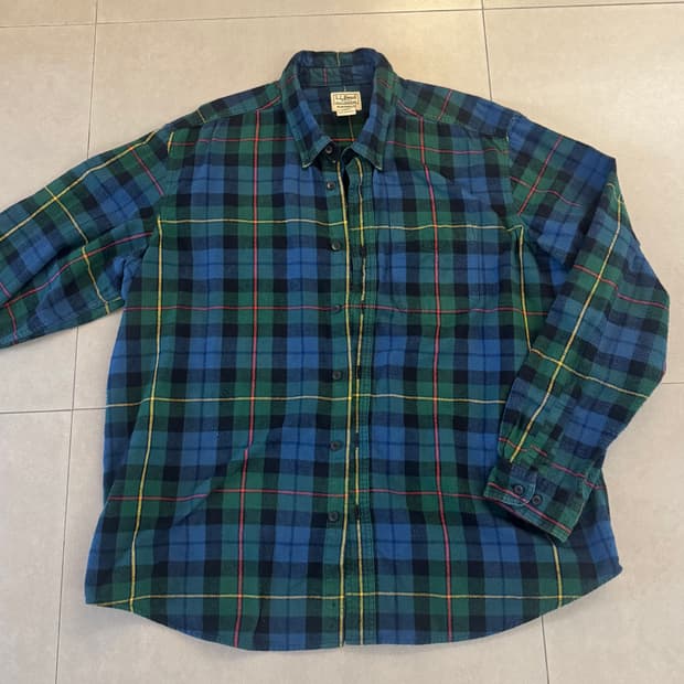 빈티지 L.L.Bean 헤비 플레이드 셔츠 XL