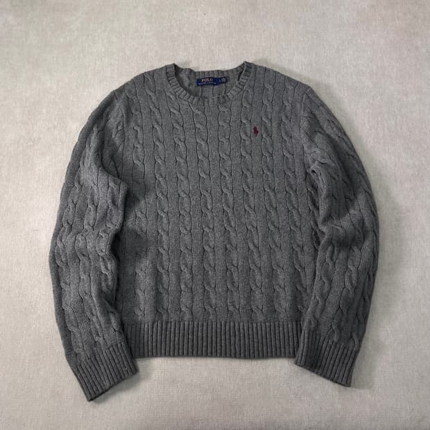 100 폴로랄프로렌 꽈배기 그레이 니트