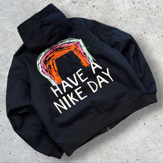 [M] 나이키 해브어나이키데이 블랙 후드 워크 집업 자켓 D880