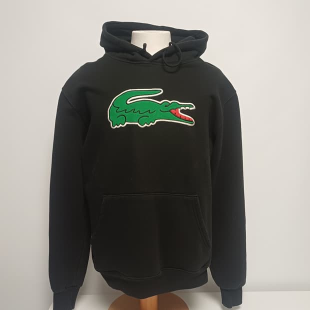 라코스테 빅 크로커다일 자수 후드티 (블랙/M/황금기장)