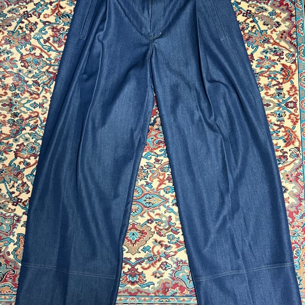 비긴202 원턱 와이드 라이크 데님 팬츠 인디고 사이즈2