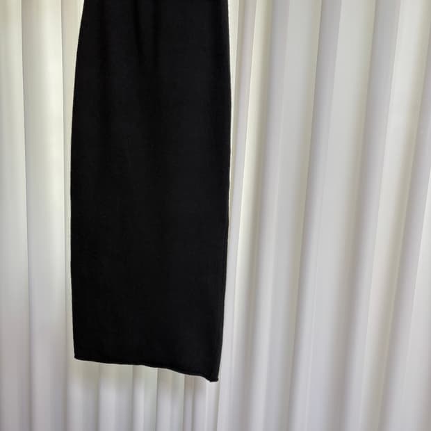 베지터블 니트 스커트 - 블랙