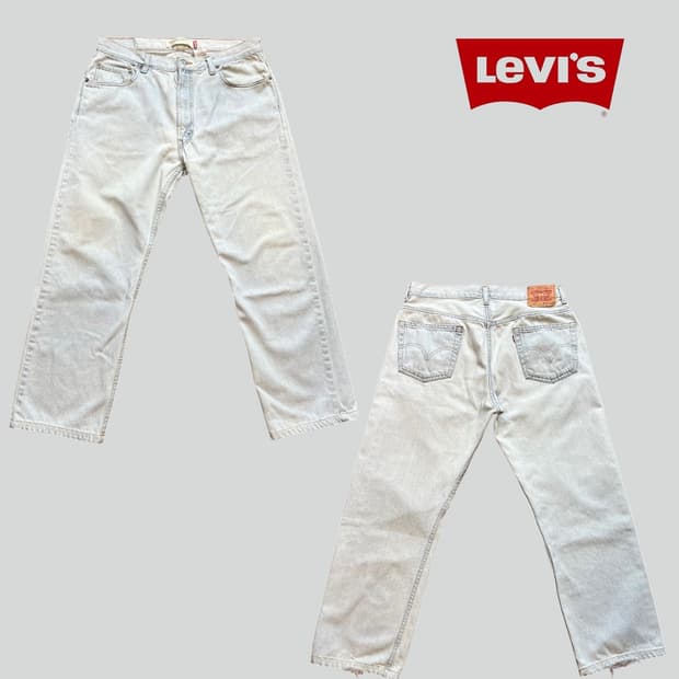 [W36 L30]00's 리바이스 505 레귤러핏 연청 데님 팬츠