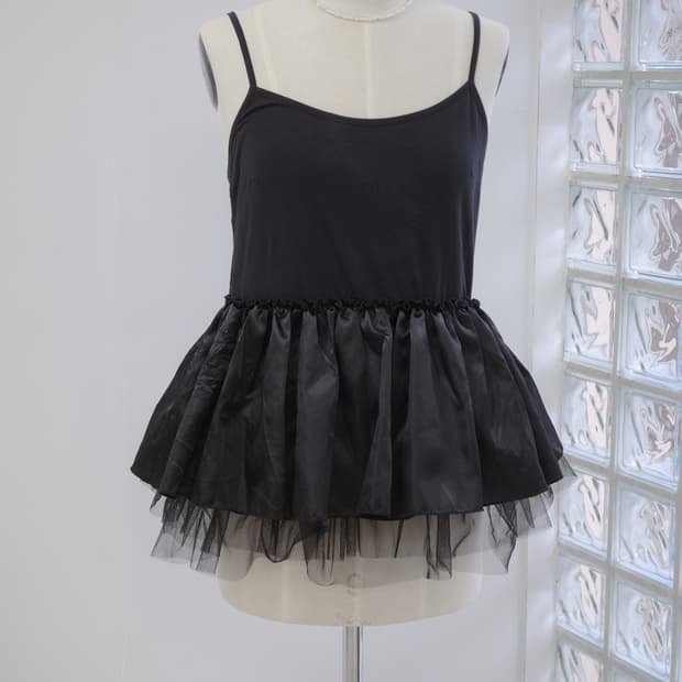 black shirring sleeveless