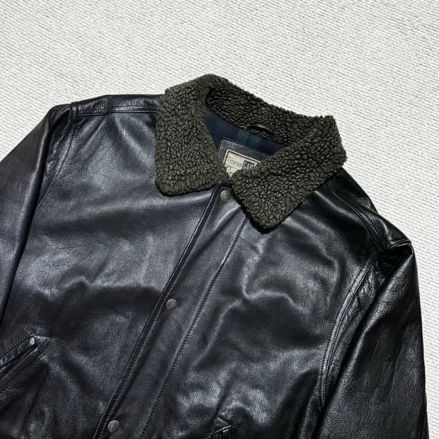 90s 올드 갭 프리미엄 카우레더 코트 L