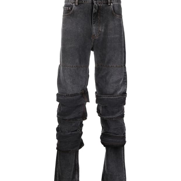 Y/Project Multi-Cuff layered-design jean