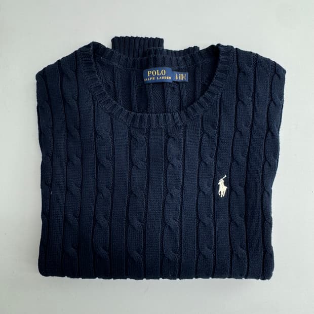폴로 케이블 니트 