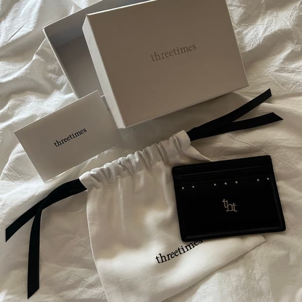 쓰리타임즈 스터드 카드지갑 블랙
