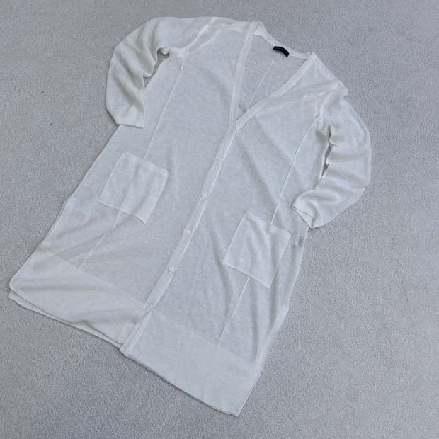 1 베네통 여성 롱 시스루 가디건 0420E