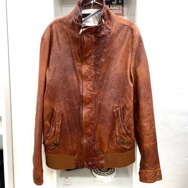 [L] 우영미 브라운 레더 자켓