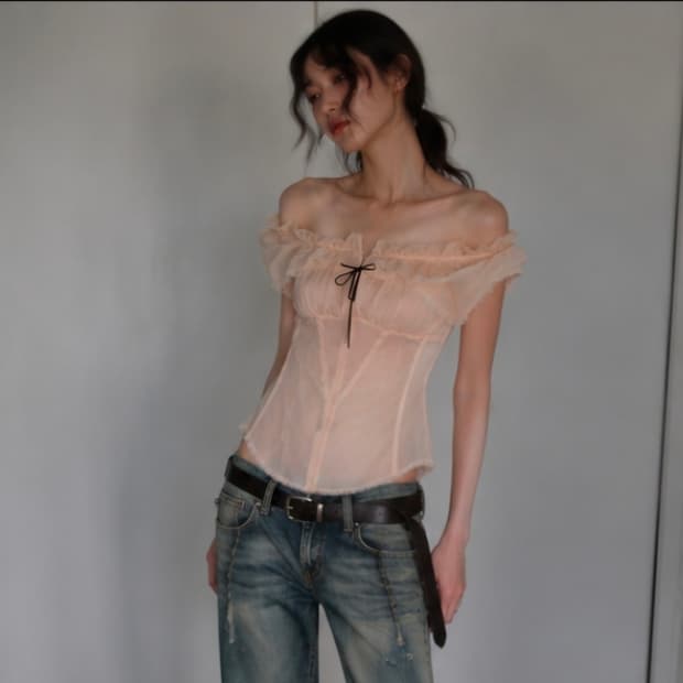 David Szeto 00's 페어리 그런지 셔링 탑 36size