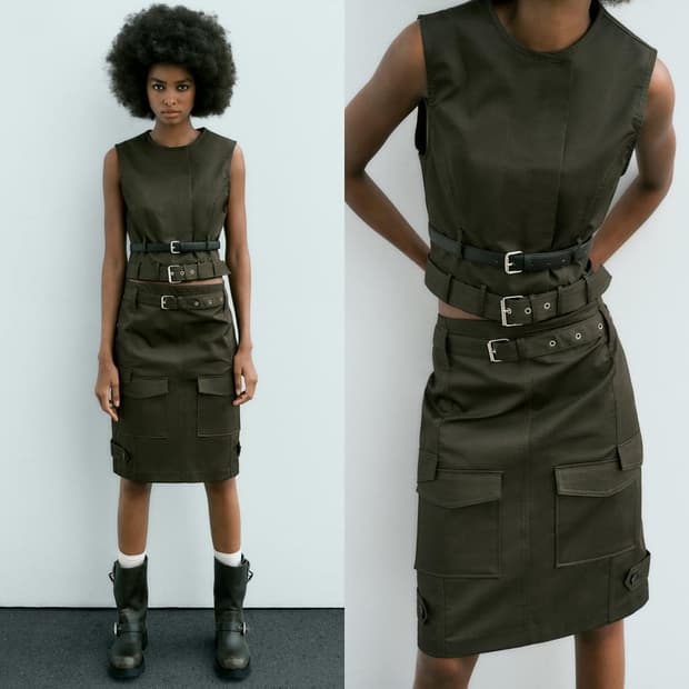 zara 자라 포켓 미디 스커트