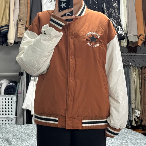 컨버스 올스타 바시티 자켓 브라운