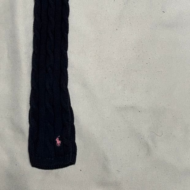 OS 폴로랄프로렌 핑크 포니 네이비 케이블 스카프