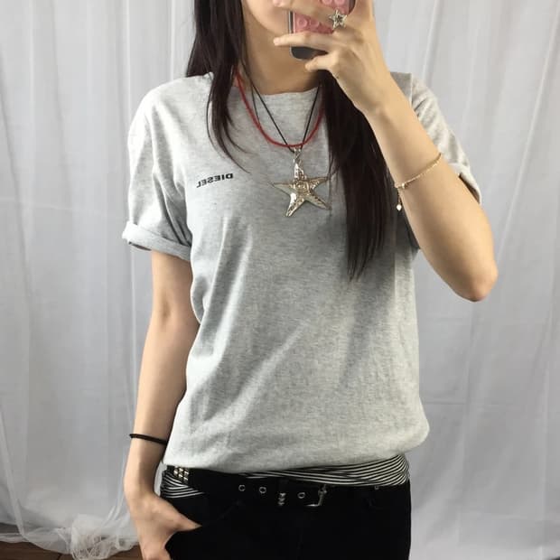 Diesel Logo Gray Tee