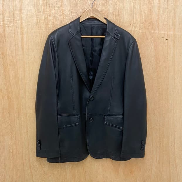 VTG sport lapel leather blazer jacket