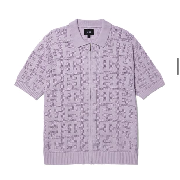 HUF 라벤더 니트 집업 XL