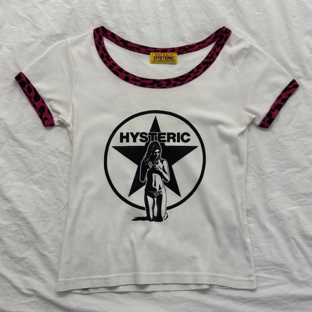 Hysteric Glamour 히스테릭 글래머 호피 숏 반팔티