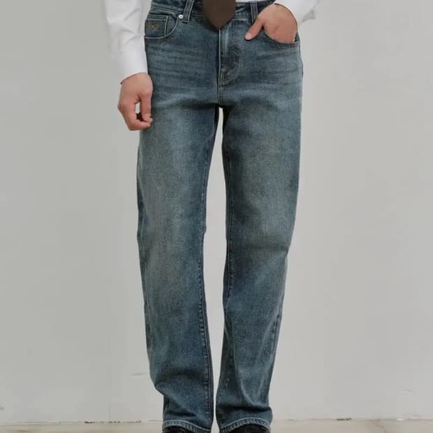 [새상품] 플랙 스트레이트 엘라스틱 진 M51 그레이 블루 / 32