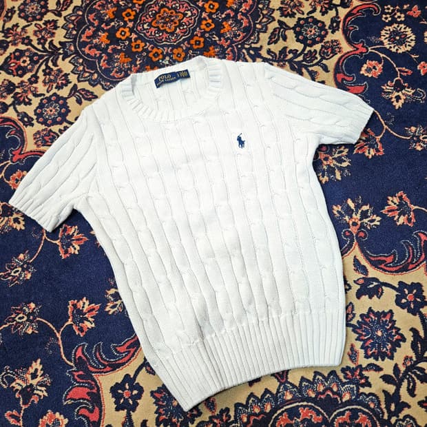 폴로랄프로렌 코튼 케이블 반팔 니트 스웨터
L size