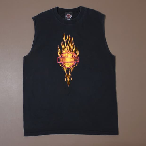 Harley-Davidson 플레임 바텍 멕시코 민소매 티셔츠 블랙