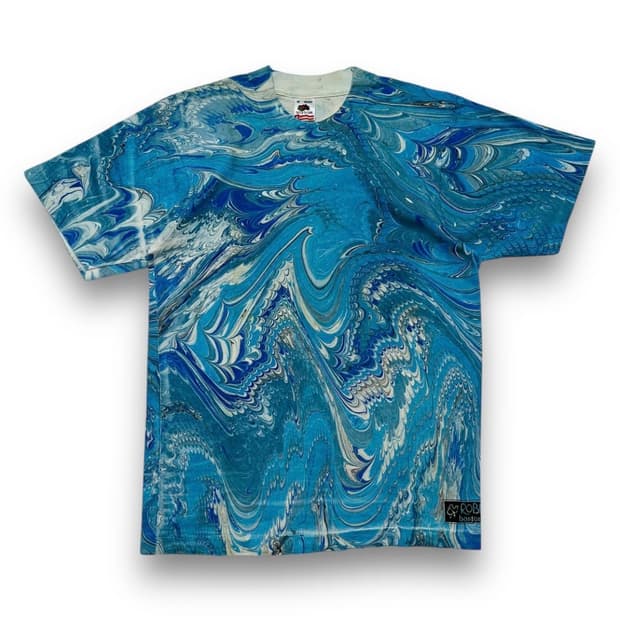 ROBIN Boston 90s 아쿠아 블루 컬러 빈티지 티셔츠