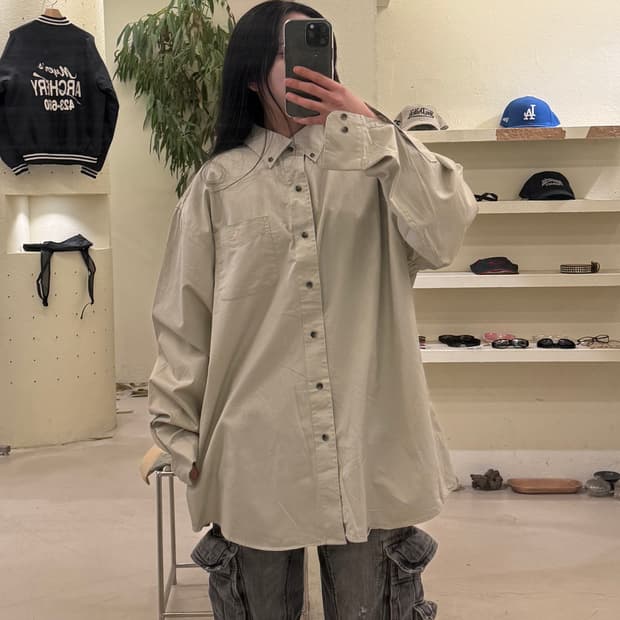 폴로 랄프로렌 베이지 클래식핏 버튼다운 셔츠 U435