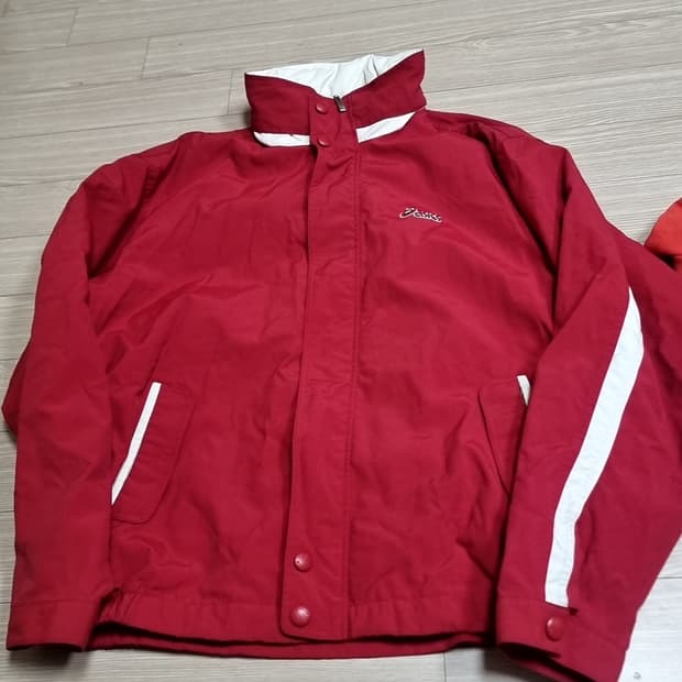 80-90s 한국생산 아식스 바람막이 레드 컬러(105)