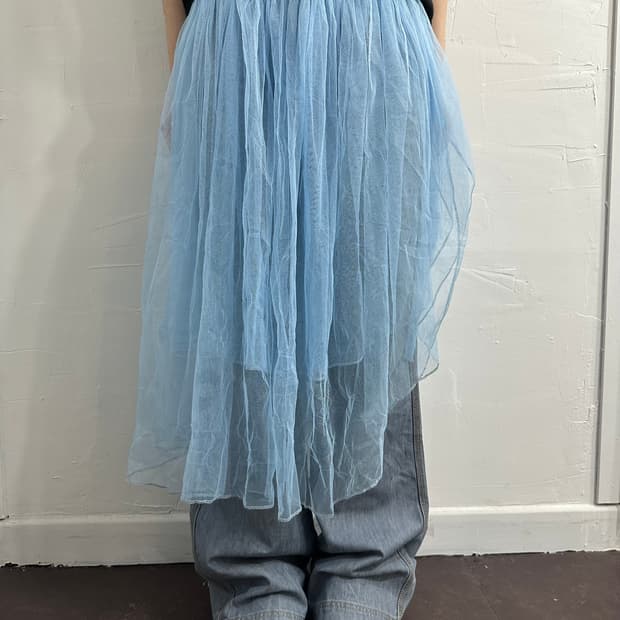 skyblue sha wrap skirt