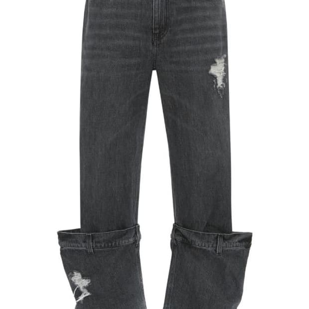 Jw 앤더슨 디스트레스드 버켓 진 팬츠