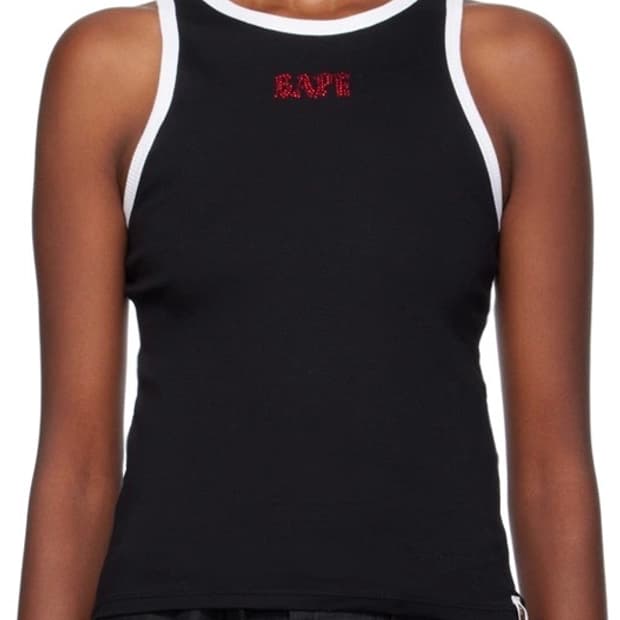 베이프 크리스탈 스톤 탱크탑 나시 네이비