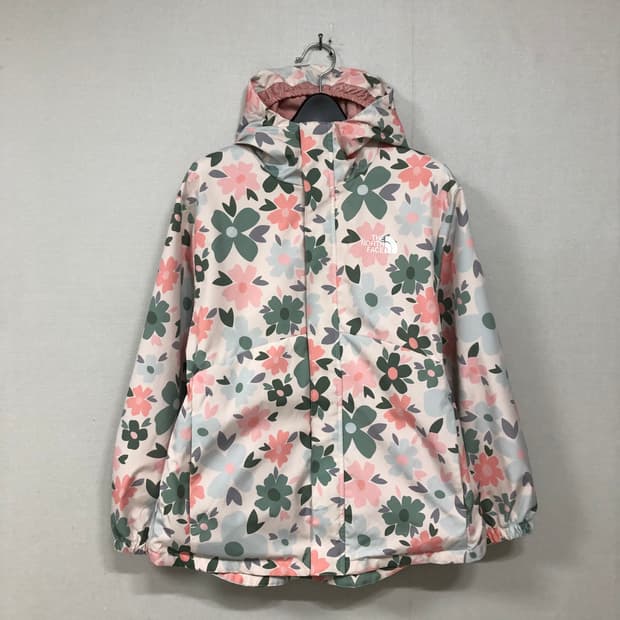 노스페이스 키즈 플라워 후드 바람막이 자켓 160 _ 연분홍