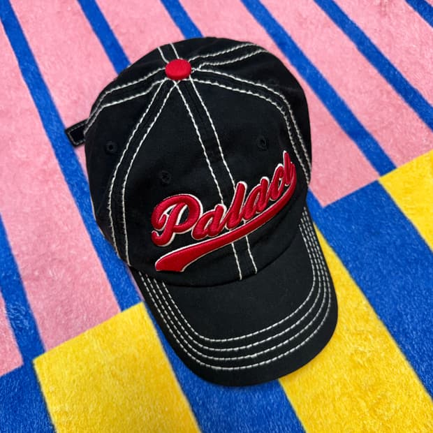  팔라스 스크립트 6-패널 캡 블랙 - 22SS