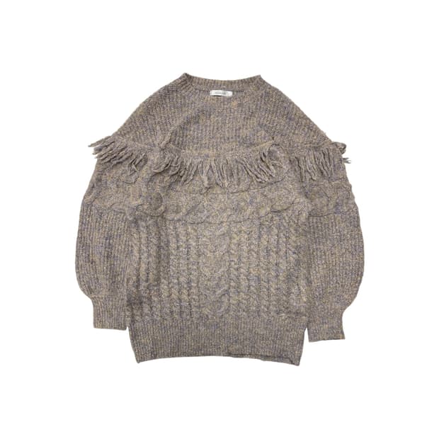 JPN fringe knit sweater
